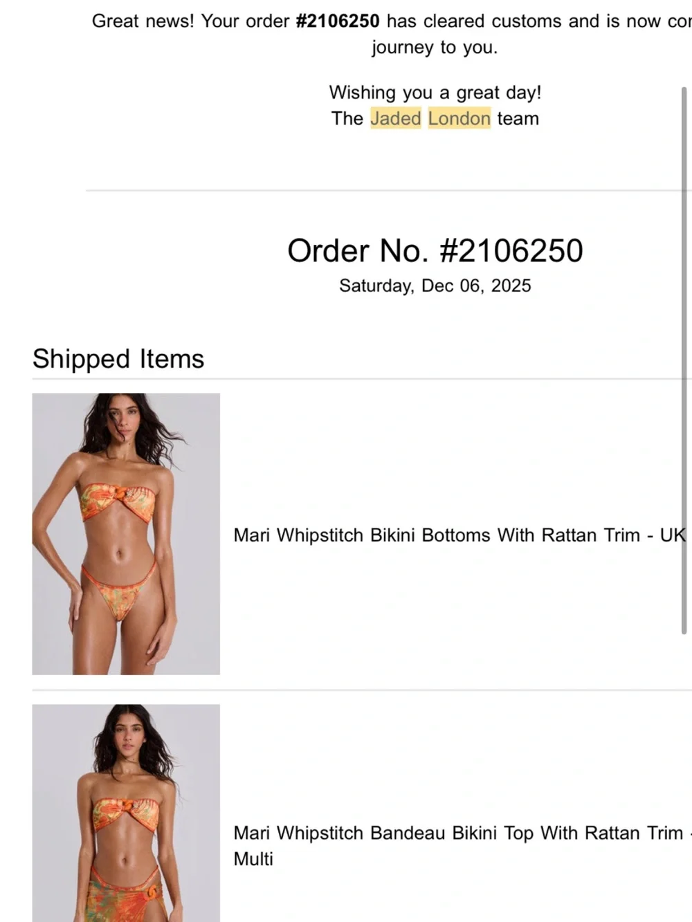 Jaded London Mari Whipstitch Bikini Set